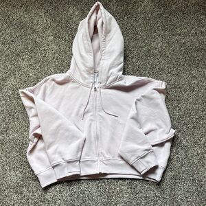 Athleta Forever Fleece Cropped Full Zip Hoodie